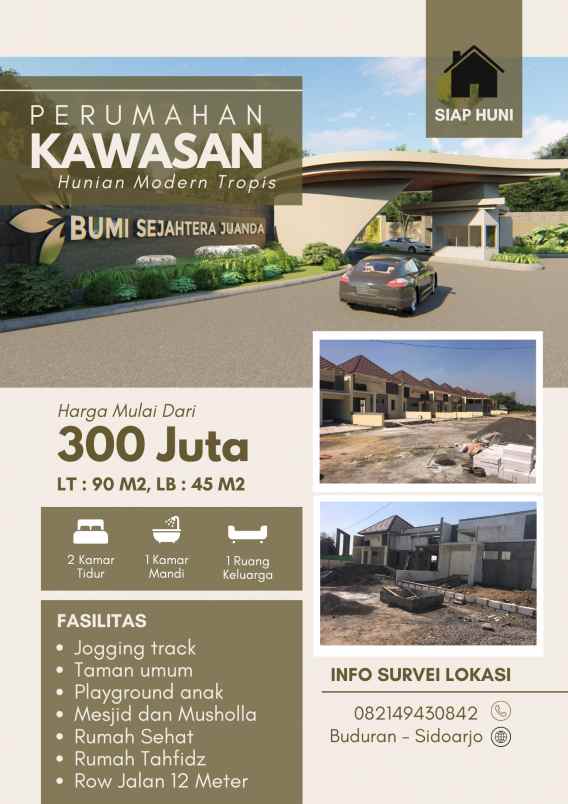 rumah type 45 90 dengan harga 300 jutaan saja