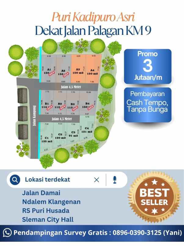 tanah kaveling termurah dekat jalan palagan km 9