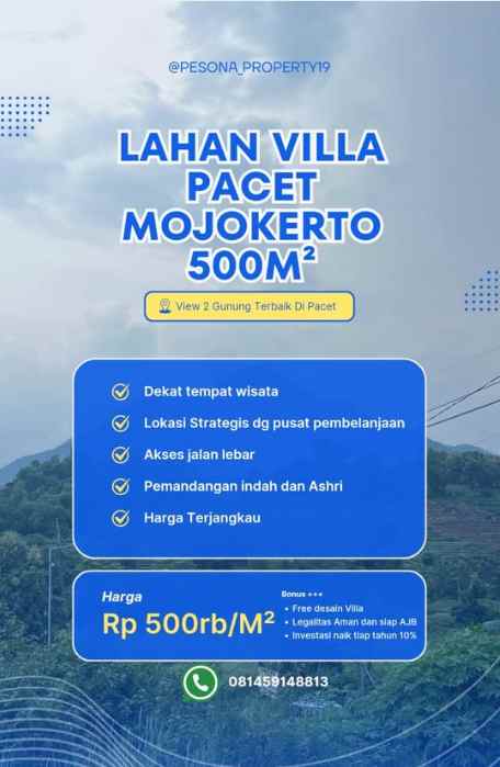 tanah luasan besar lokasi pacet daerah atas