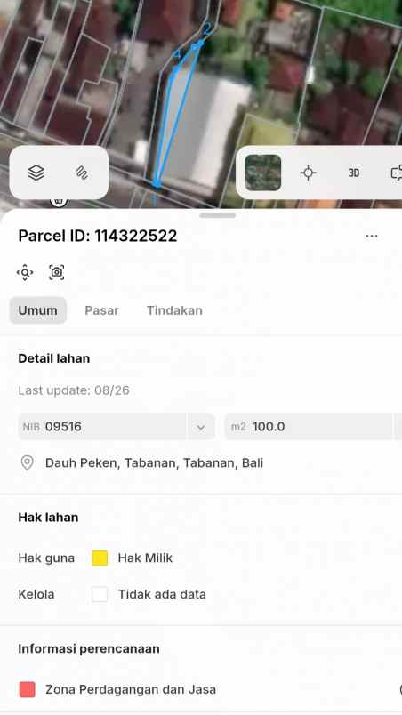 dijual 14 71 are jl pulau menjangan dauh peken tabanan