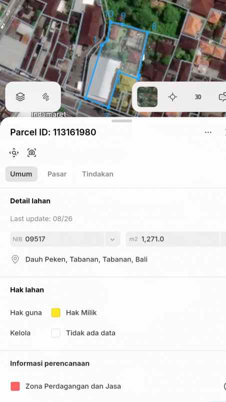 dijual 14 71 are jl pulau menjangan dauh peken tabanan