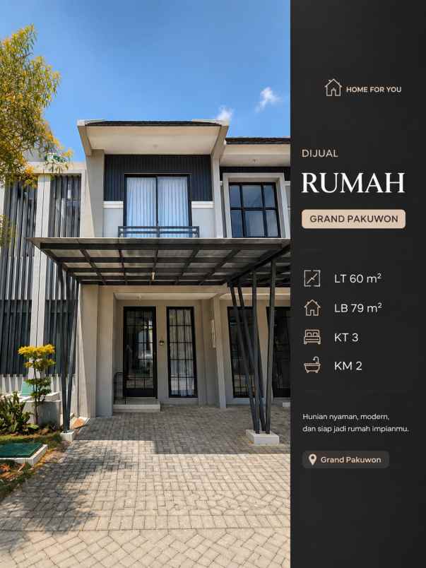 dijual ready rumah grand pakuwon cluster gladstone