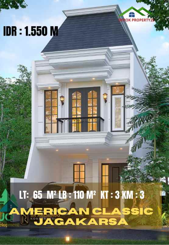 dijual rumah american classic di jagakarsa jakarta