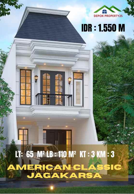 dijual rumah american classic di jagakarsa jakarta
