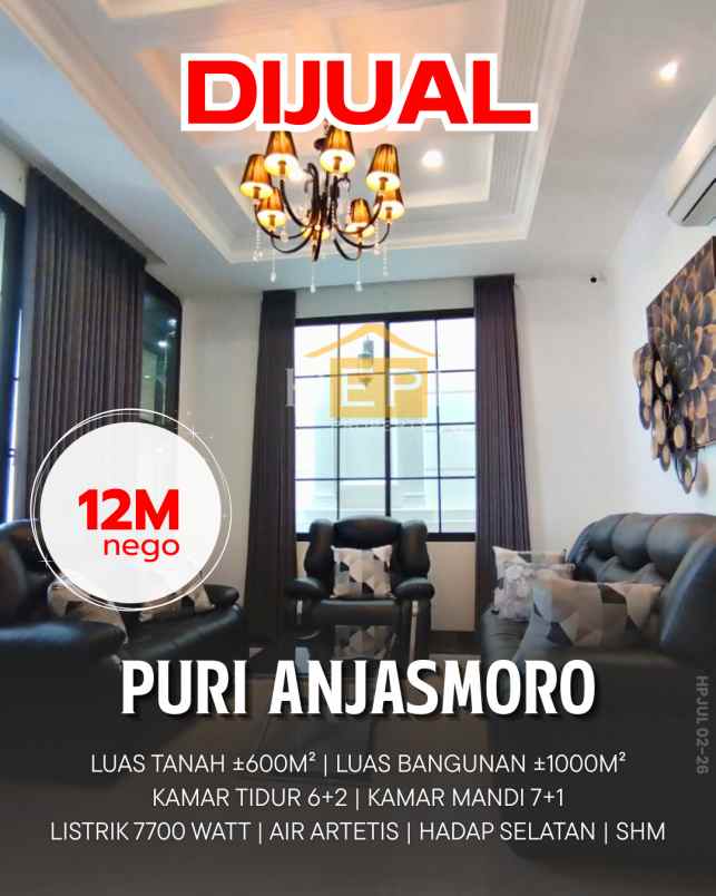 dijual rumah di puri anjasmoro semarang