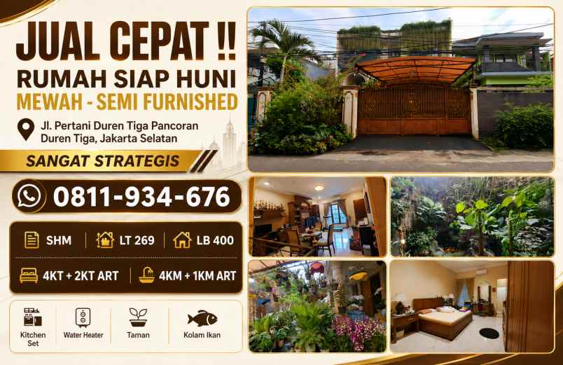 dijual rumah duren tiga pancoran