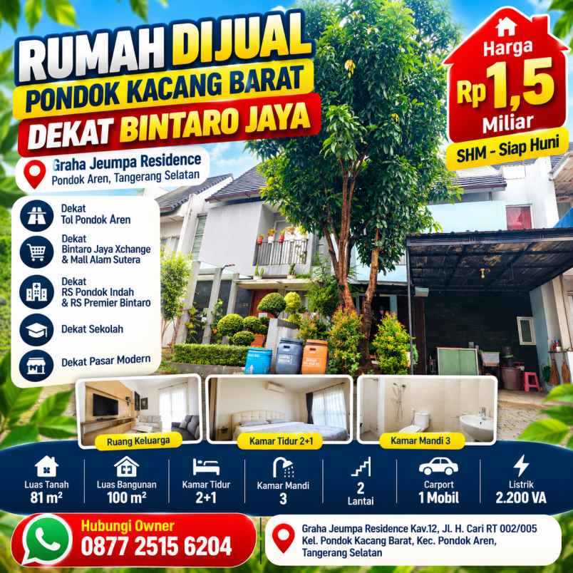 dijual rumah graha jeumpa residence kav