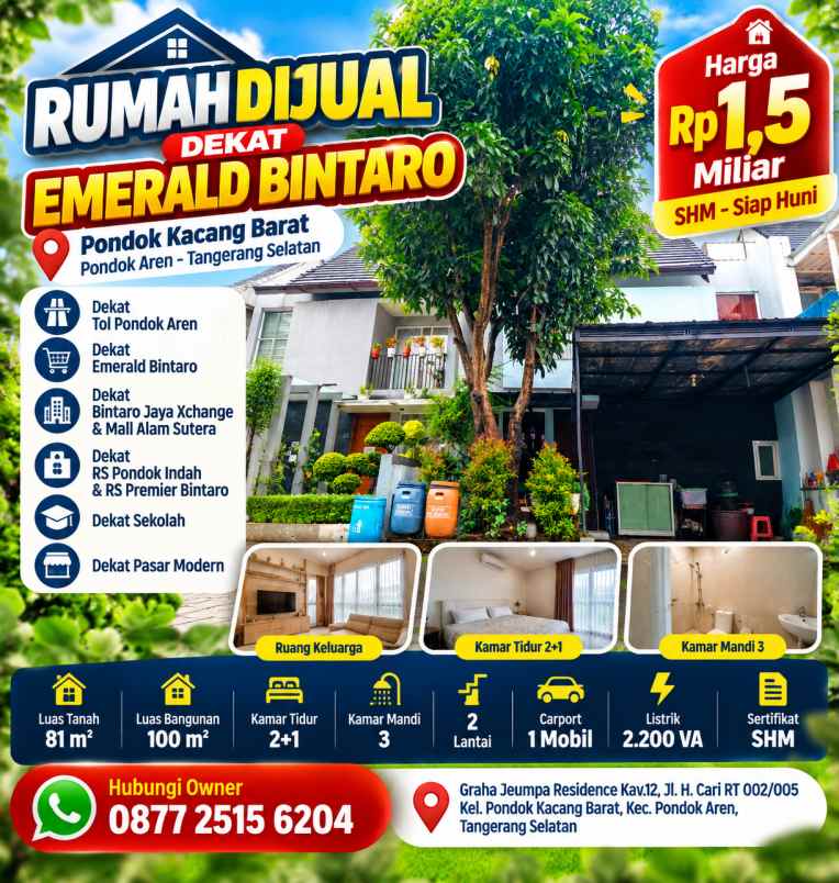 dijual rumah graha jeumpa residence kav