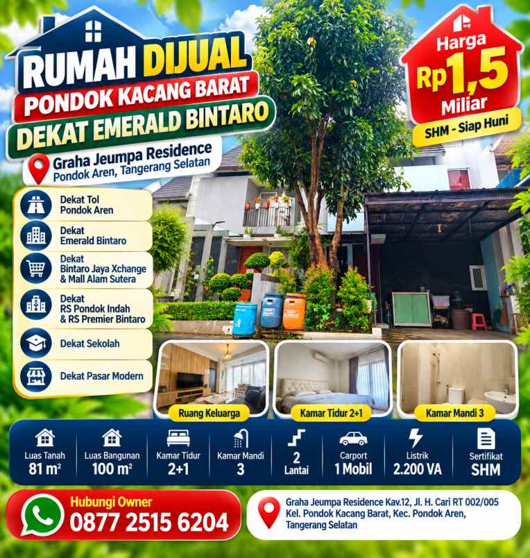 dijual rumah graha jeumpa residence kav