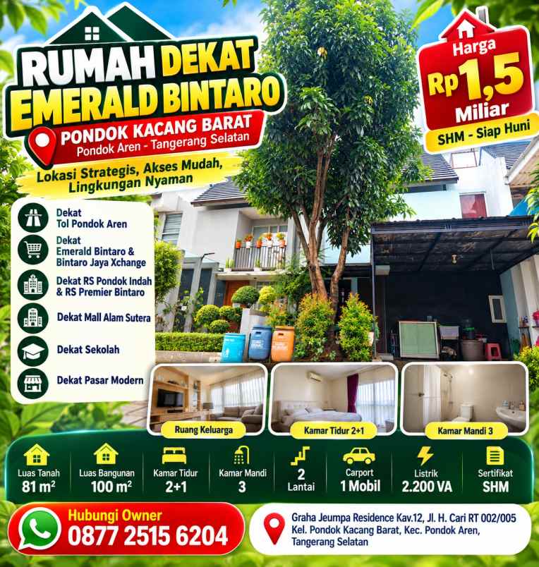 dijual rumah graha jeumpa residence kav