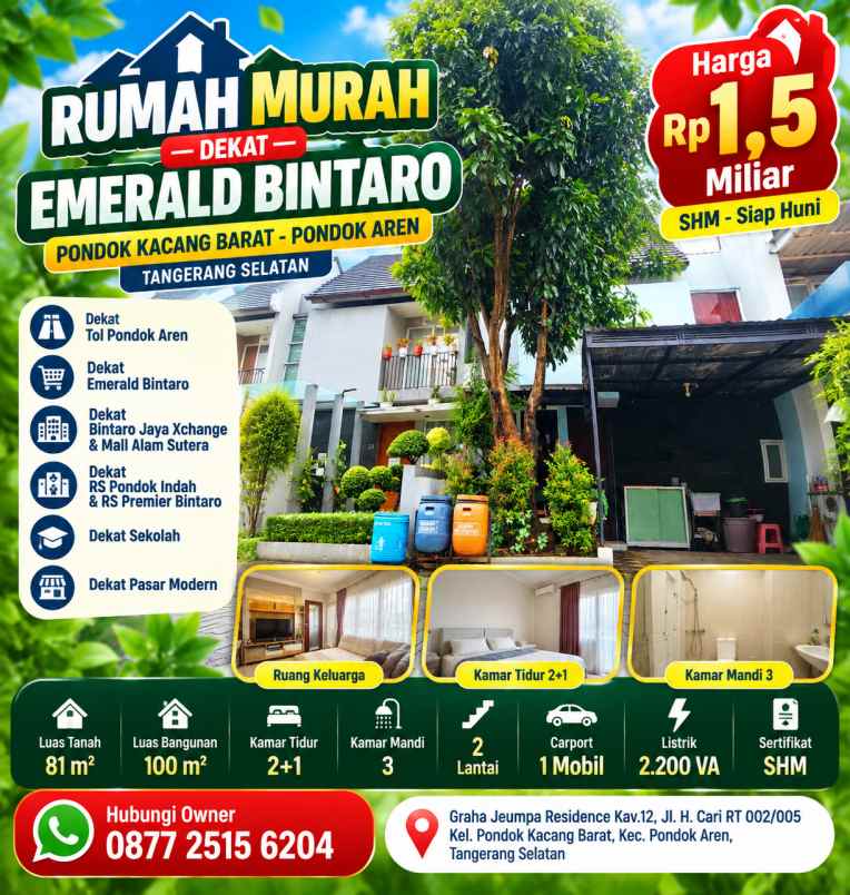 dijual rumah graha jeumpa residence kav