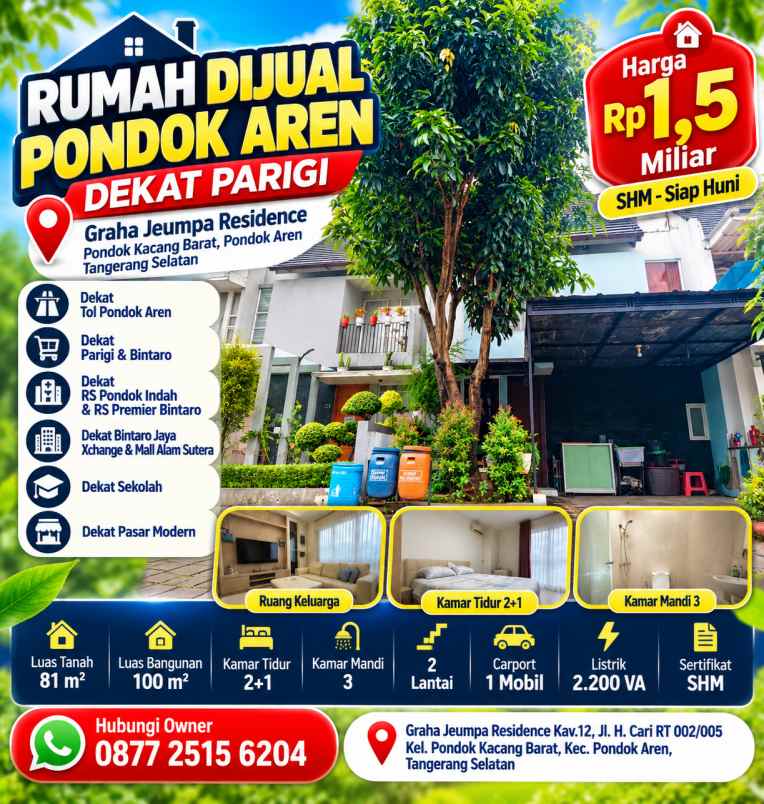 dijual rumah graha jeumpa residence kav