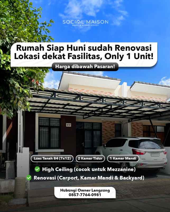 dijual rumah jl bolzano 08 blok wd 11