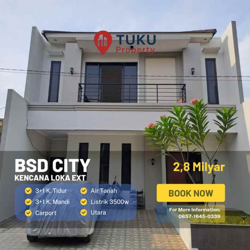 dijual rumah kencana loka bsd ciater