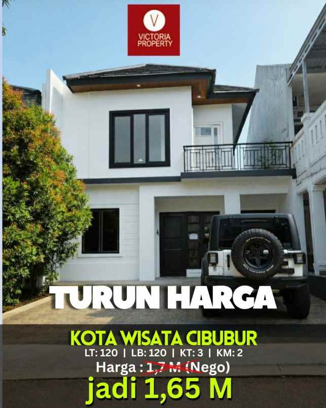 dijual rumah kota wisata cibubur