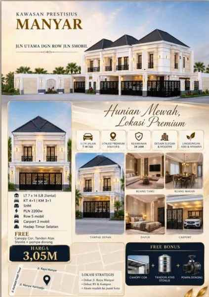 dijual rumah manyar kertoadi