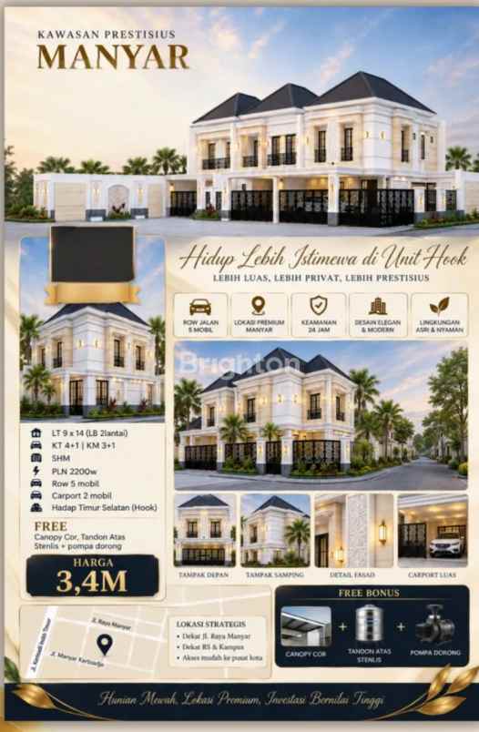 dijual rumah manyar kertoadi