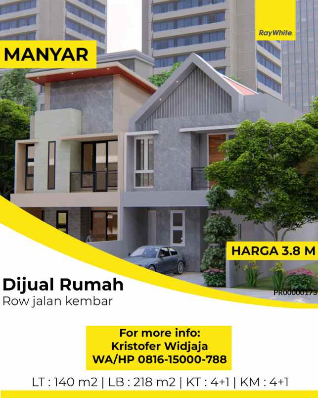 dijual rumah manyar tirtoyoso tompotika