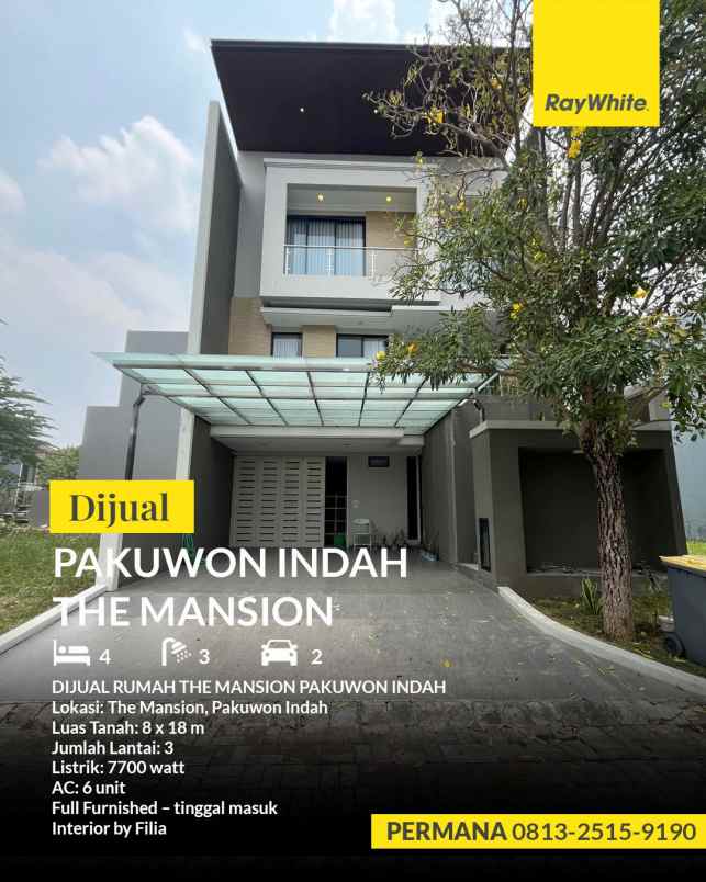 dijual rumah pakuwon indah the mansion