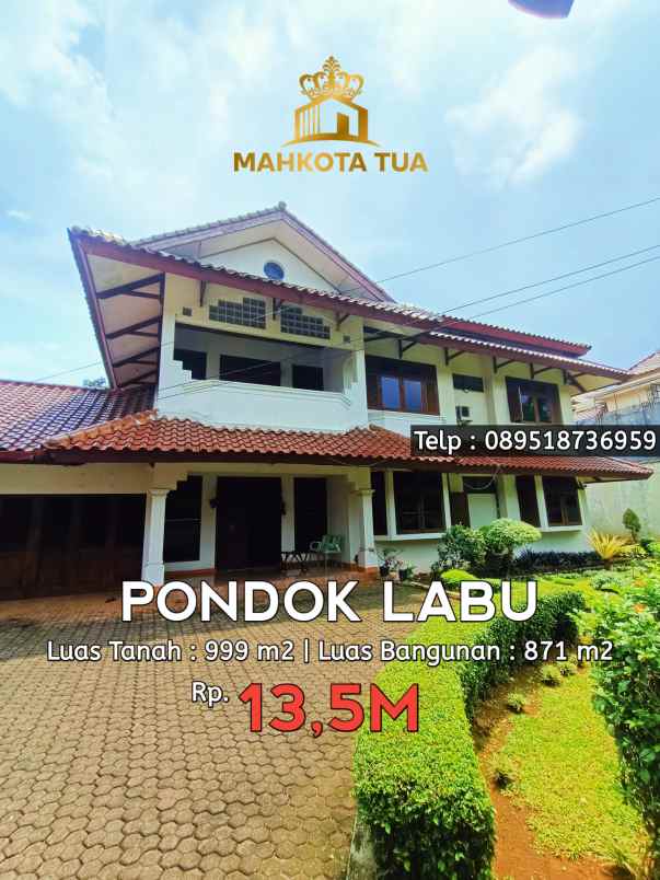 dijual rumah pondok labu