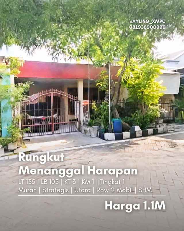 dijual rumah rungkut menanggal harapan