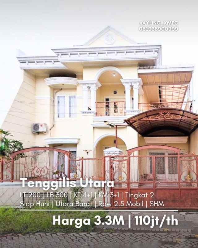 dijual rumah tenggilis utara