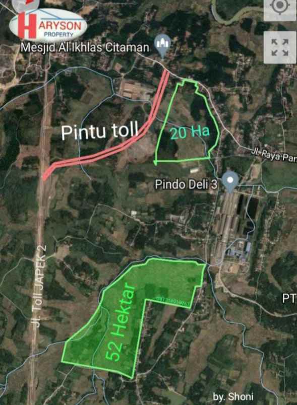 dijual tanah 52 hektar karawang barat