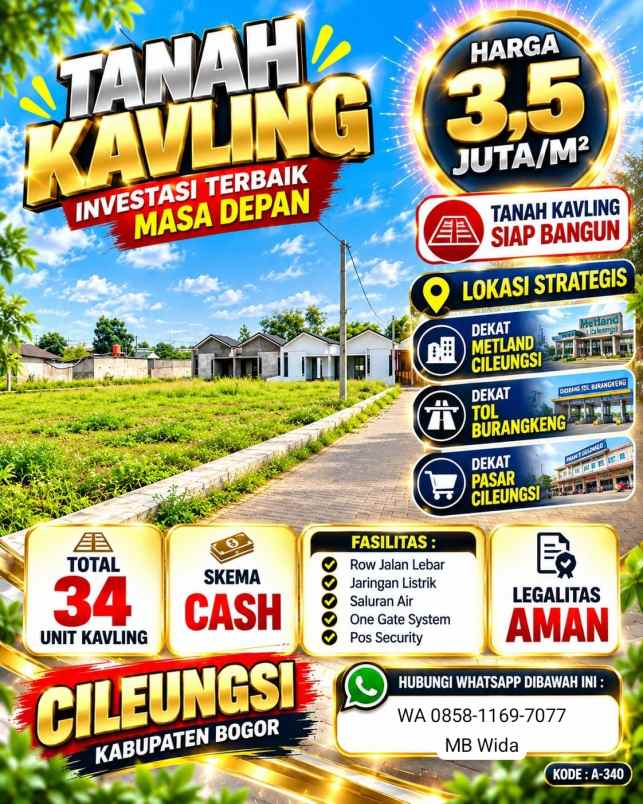 dijual tanah cileungsi