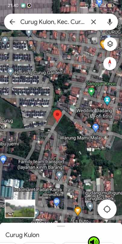 dijual tanah curug kulon