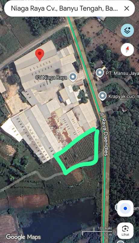 dijual tanah jalan raya panceng