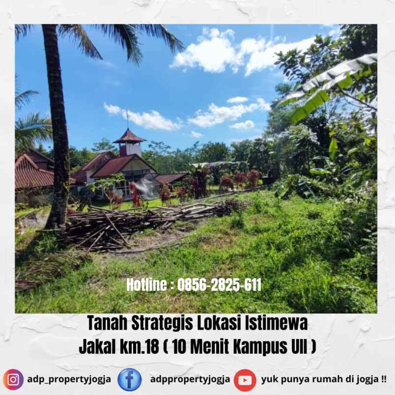 dijual tanah jl kaliurang km 18 palem