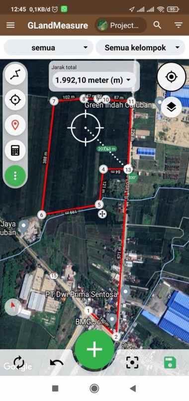 dijual tanah lahan kering luas 17044