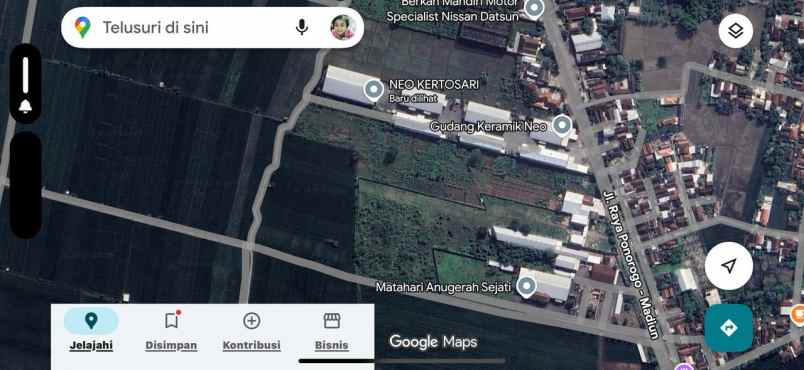 dijual tanah lahan kering luas 17044