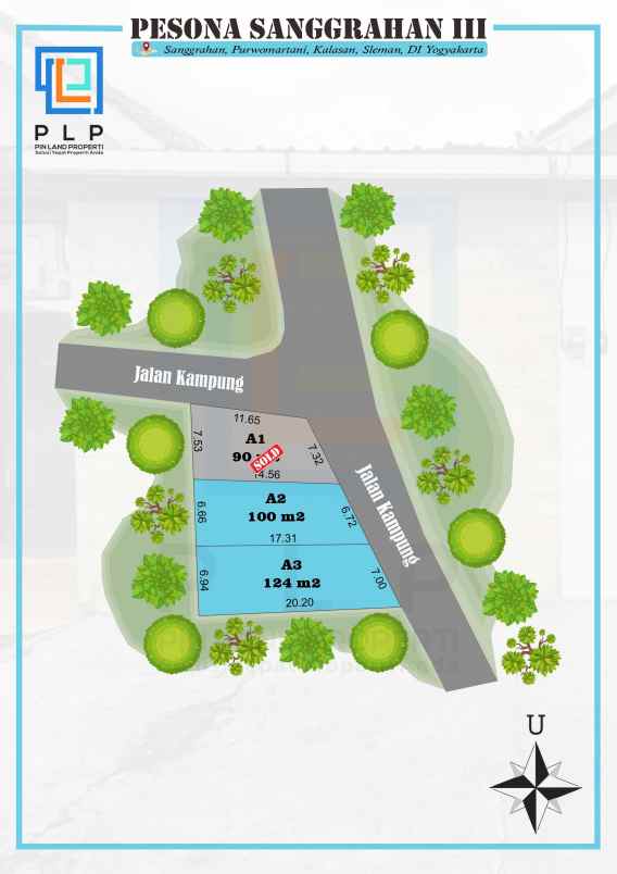 dijual tanah sanggrahan purwomartani