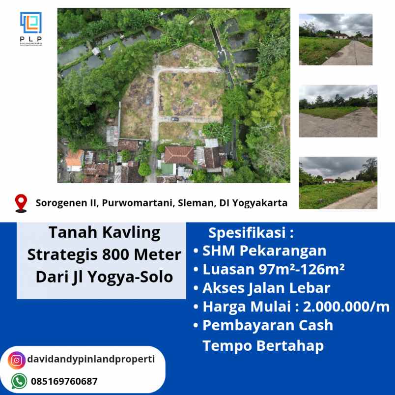dijual tanah sorogenen ii purwomartani