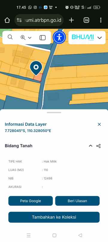 dijual tanah sumberadi