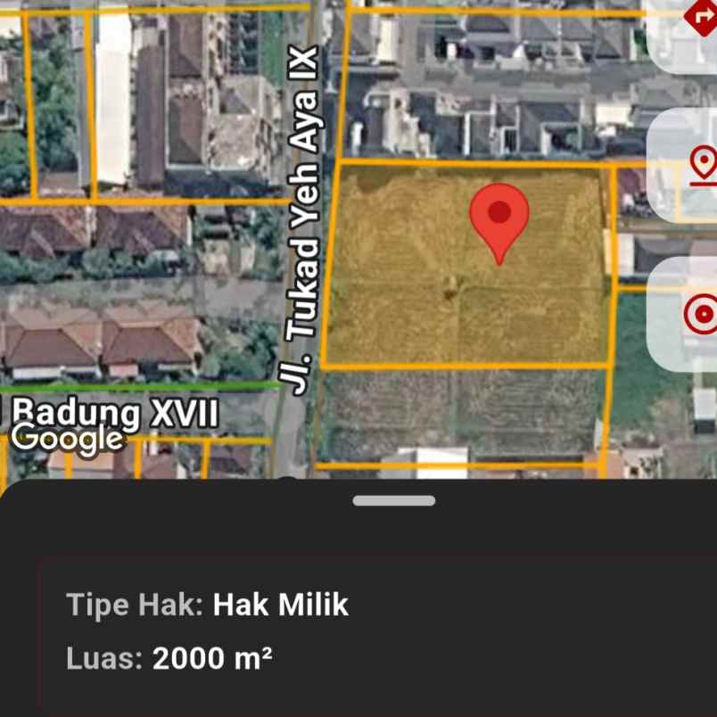 dijual tanah tukad yeh aya