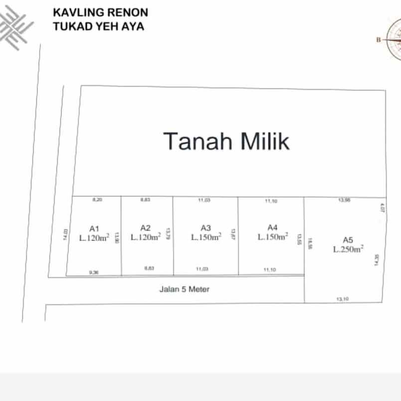 dijual tanah tukad yeh aya