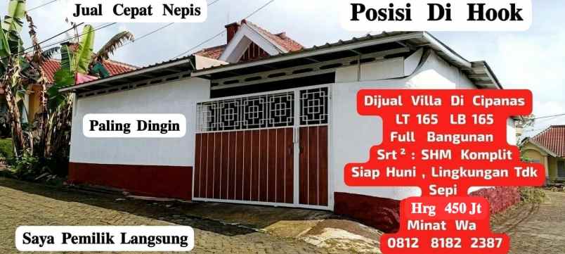 dijual villa bukit cipendawa amkol