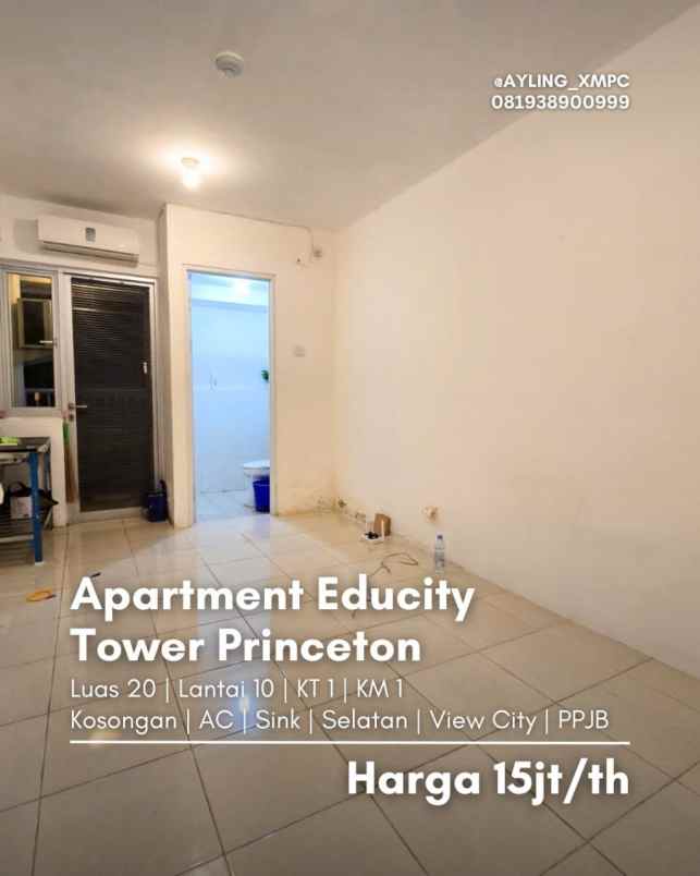 disewakan apartemen educity princeton