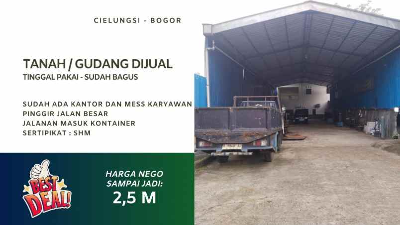 gudang tanah dijual cileungsi bogor