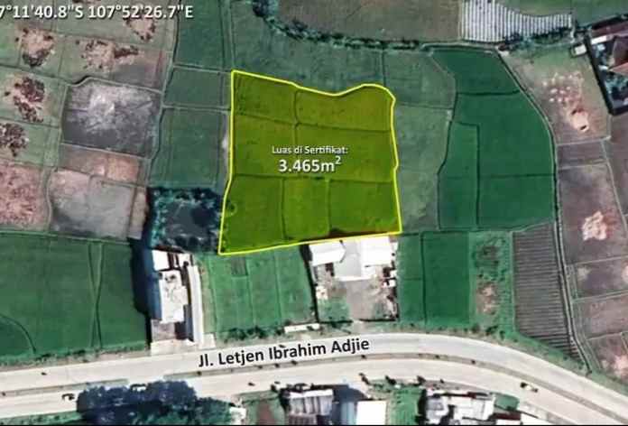 jual tanah sawah shm jl letjen ibrahim adjie cfd garut