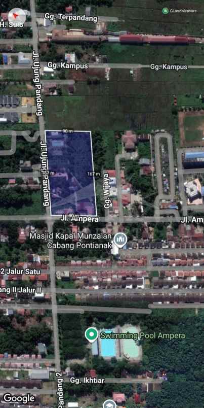 jual tanah shm tengah kota padat hunian