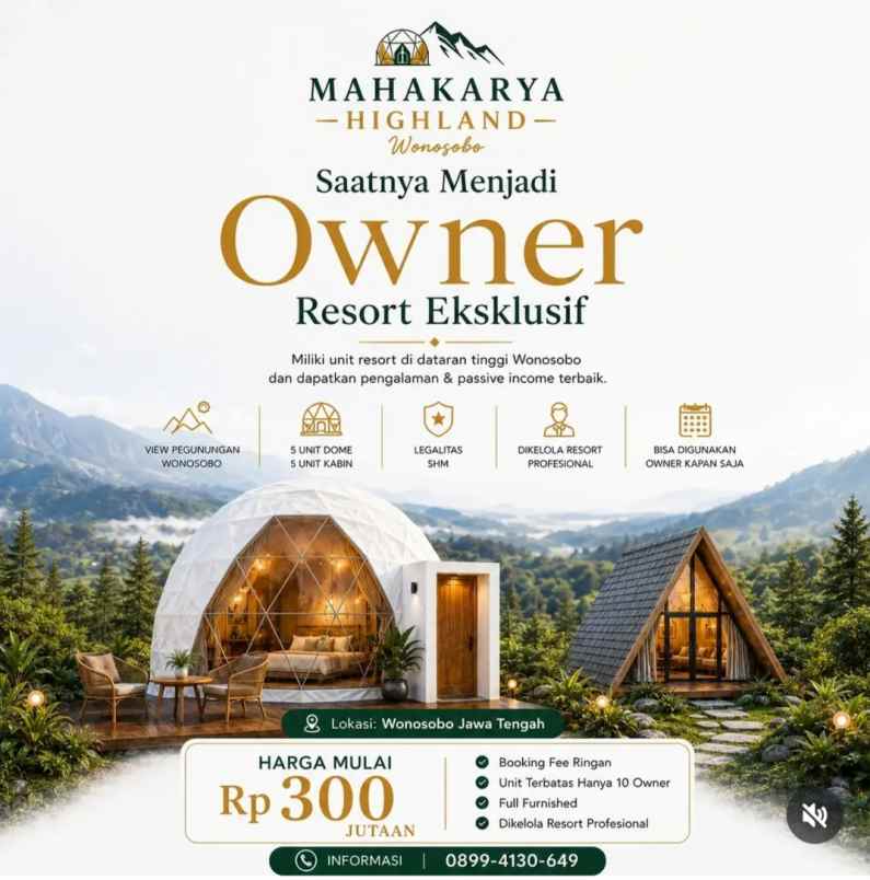 miliki glamping sendiri di kawasan wisata wonosobo