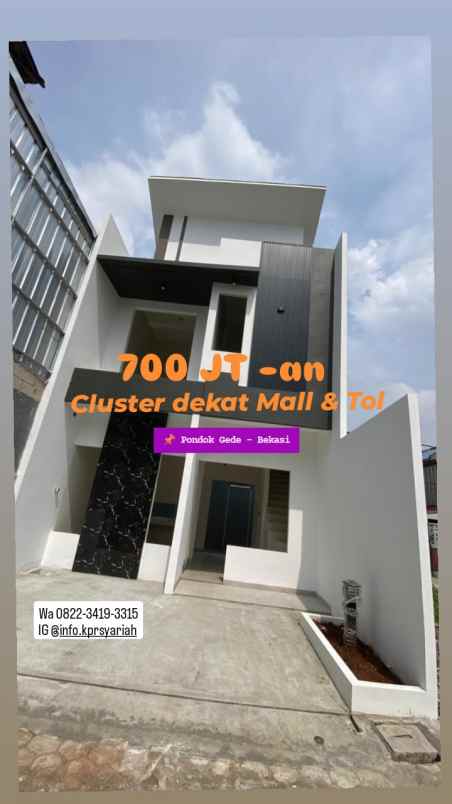 rumah cluster dekat mall dan tol pondok gede bekasi