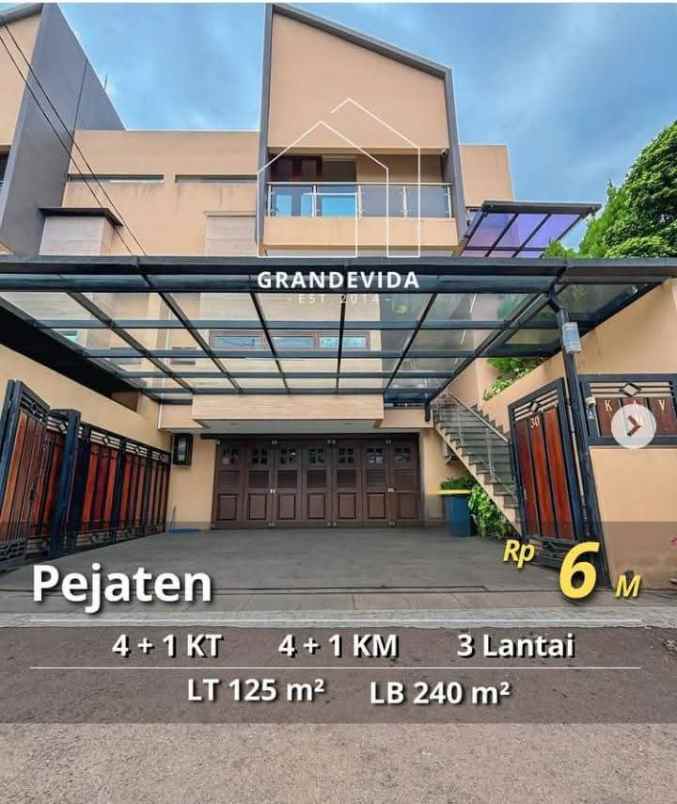 rumah jaksel pejaten 3 lantai cakep