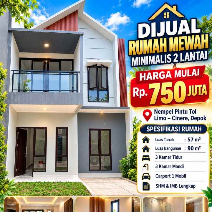 rumah klaster dekat ke jaksel dan bsd pintu tol limo