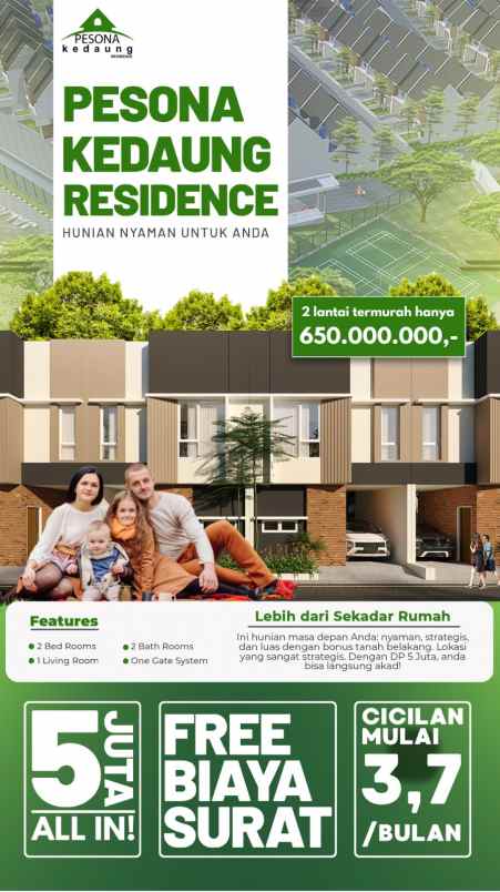 rumah murah 2 lantai di selatan jakarta