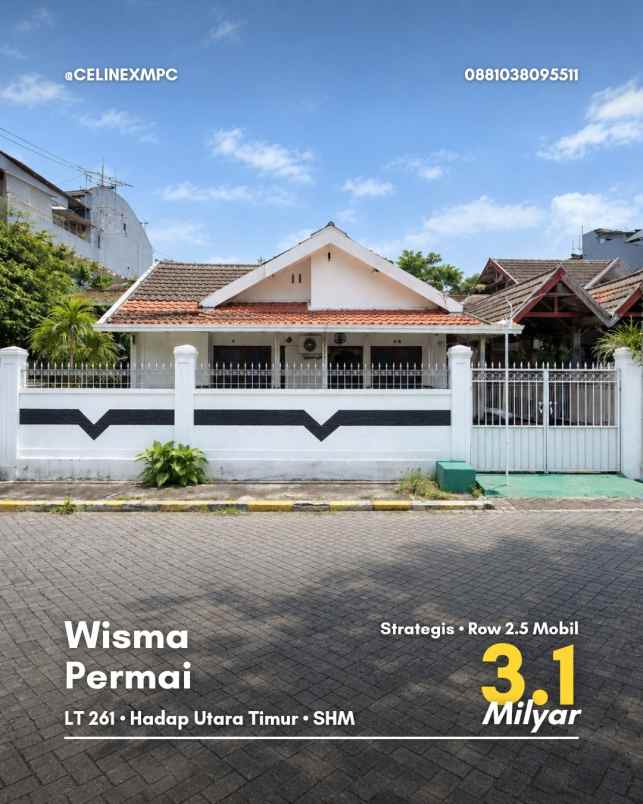 rumah wisma permai strategis row 2 5 mobil