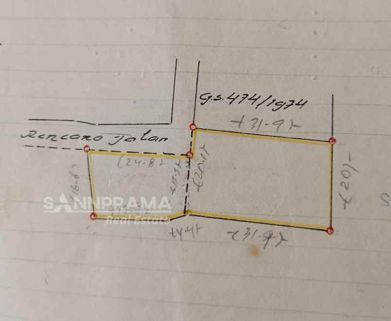 tanah dijual dgn luas 1012 m2 shm di sawangan depok
